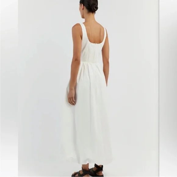 NWT DISSH Morgan White Cotton Midi Dress Size US 12 - Picture 5 of 10